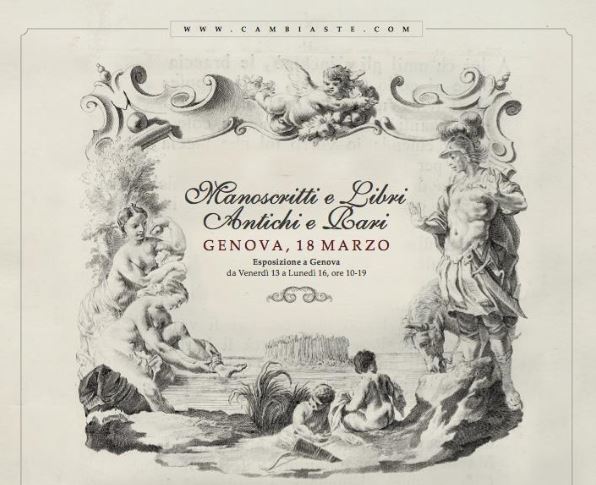 asta cambi 18 marzo manoscritti e libri antichi e rari