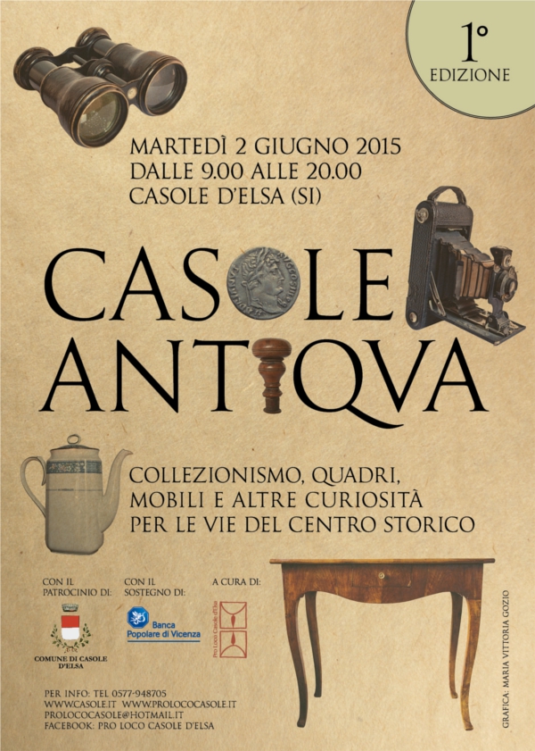 Casole Antiqua 2015 locandina mercatino antiquariato Casole d'Elsa